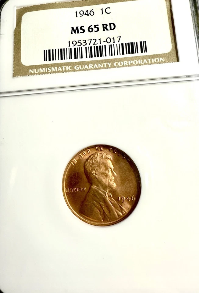 1946 Lincoln Wheat Cent – NGC MS 65 RD – Brilliant Red Mint State! - Image 2 of 4