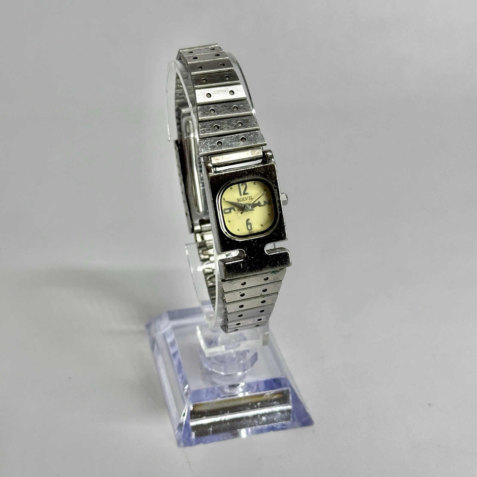 SOLVIL 48-0017 Analog Quartz Silver Tone Women Vintage Watch W564 *WORKING