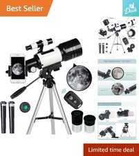 Versatile Travel Telescope for Stargazing - 70mm Aperture, Wireless Remote