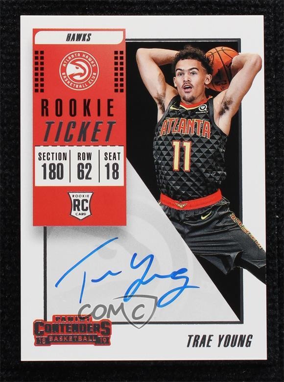 2018-19 Panini Contenders Ticket Variation Trae Young #142 Rookie Auto RC 0el