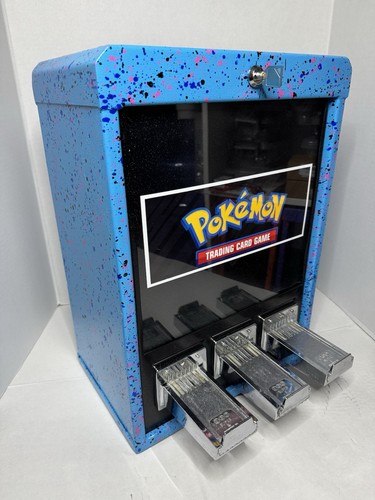 Sky Blue $1 Vend 3 Column Sticker Tattoo Pokemon Card Vending Machine W/keys
