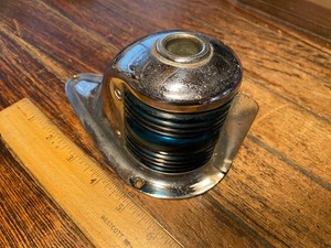 VINTAGE PERKO CHROME BOW LIGHT RED/GREEN GLASS LENS 6" LONG NEW LEDS/WIRING