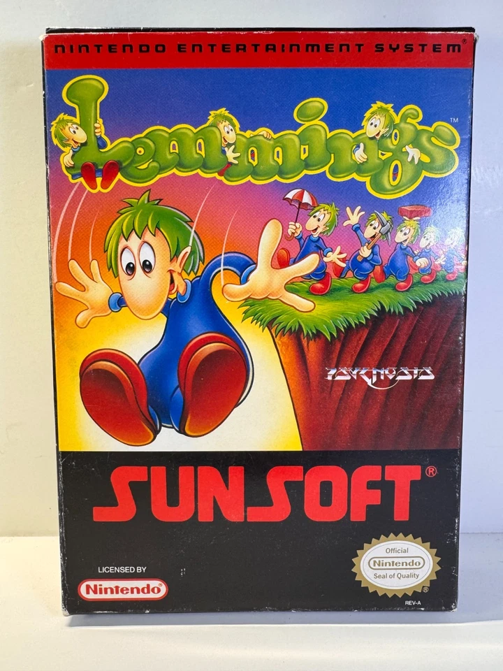 Lemmings (Nintendo NES, 1992) CIB Complete Excellent Condition Authentic! - Image 2 of 4