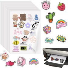 20 x A4 Transparent Vinyl Sticker Paper Clear Glossy Inkjet laser Printable