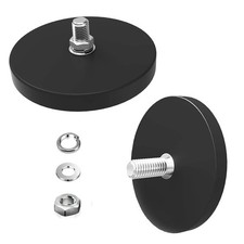 Anti-Scratch Mounting Magnets,130lbs Rubber Coated M8 2pack 130lbs, Black