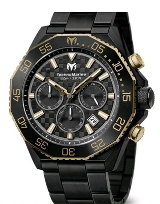 TechnoMarine Racing Legends Men's Quartz Watch 44.2mm Black Dial Metal Band 100m