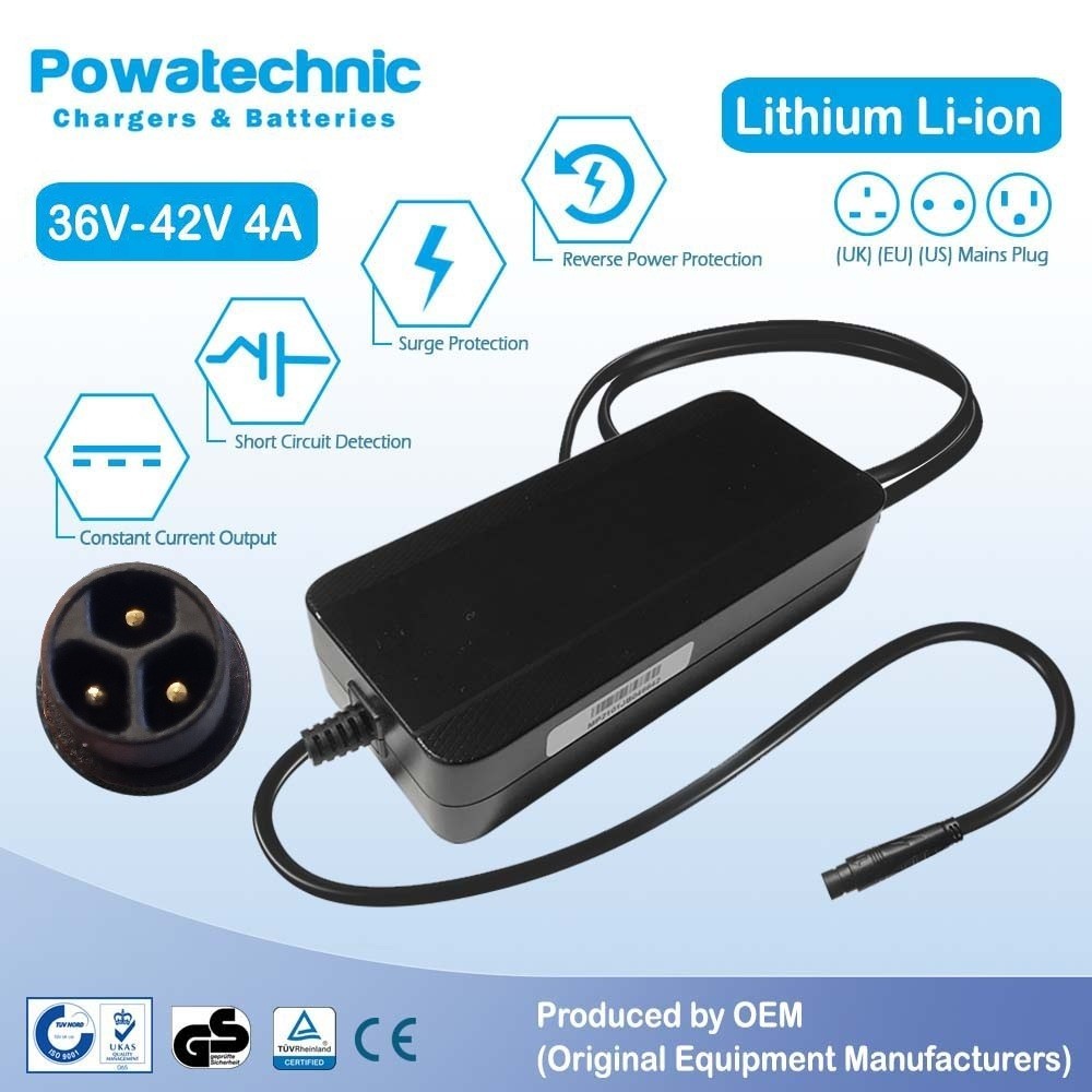 42V 4A MAX 3-pin Charger for 36V Magnum Pathfinder Pedal Derby ebike System