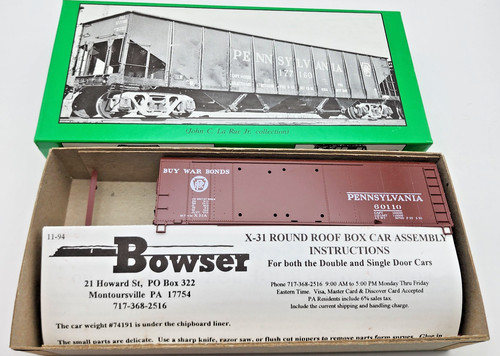Coche de carga Bowser 55343 HO 40' techo redondo PRR círculo Keystone comprar War Bon Rd #60110 | Zustand: New