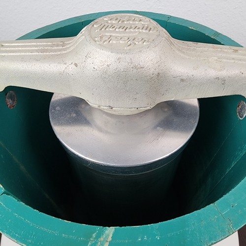 Antique Vintage Four 4 Quart White Mountain Ice Cream Freezer Manual Crank Green - Picture 4 of 22