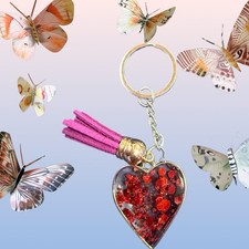 Resin Heart Keychain