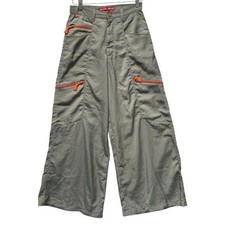 VTG Kikwear Baggy Wide Leg Nylon Pants Size 28 Kandy Rave Cyber