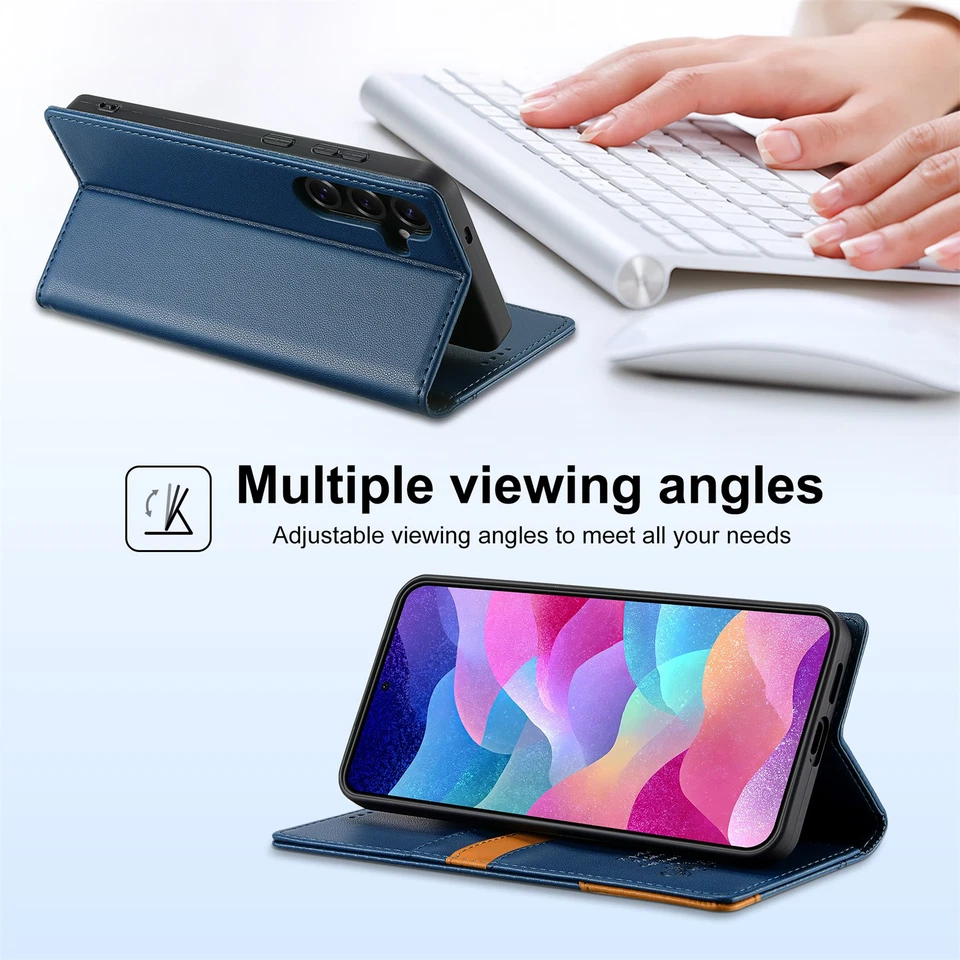 Magnetic Flip Leather Wallet Case For Xiaomi Redmi Note 14 13 Pro Plus 12 Pro 11 - Image 3 of 4