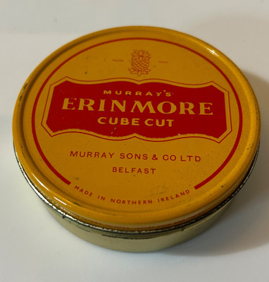 Vintage TOBACCO TIN Murrays Erinmore Cube cut Pipe Tobacco Tin Northern Ireland