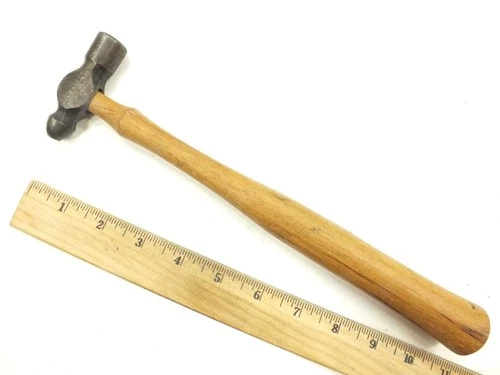 VINTAGE PLUMB TOOLS 4 OUNCE BALL PEEN HAMMER WOOD HANDLE PLOMB PLVMB PIEN PEIN