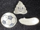 3x 1g .999 Silver Novelty Lot – Soccer Ball Poo Eggplant 3 Grams Bullion