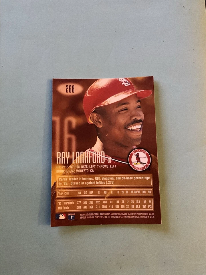 1996 Ray Lankford St. Louis Cardinals #268 - NM - Image 2 of 2
