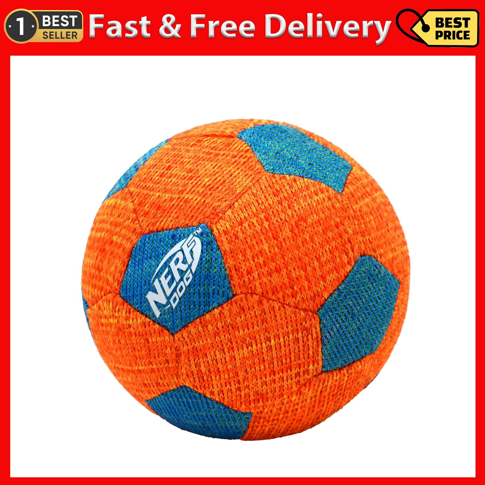 Nerf Dog X-Weave Squeak Soccer Ball for Large Dogs