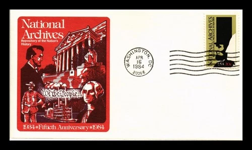 DR JIM STAMPS US COVER NATIONAL ARCHIVES 50TH ANNIVERSARY FDC PANDA CACHET