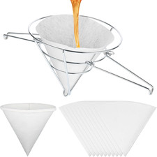 12-Piece Maple Syrup Filter Set with Stainless Steel Stand  Pre-Filter Cones