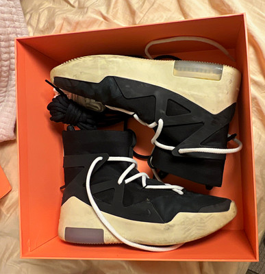 Nike Air Fear of God 1 Men s High Top Sneakers Hook & Loop Black/Sail