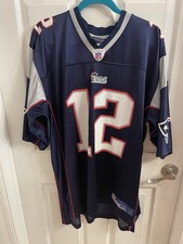 Tom Brady New England Patriots Reebok NFL Jersey Navy Blue Mens Size XL Vintage
