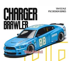 TM/PSC 1/64 Dodge Charger Brawler Car Model Alloy Diecast Hobby adults Gift Blue