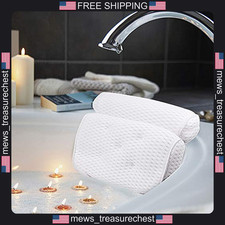 Bath Pillow with 4D Air Mesh Technology, 7 Suction Cups, Supports Head  Neck
