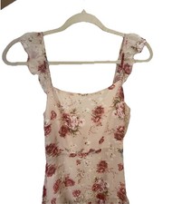 Women's Midi Dress Size Small, Floral Print, Back Zipper