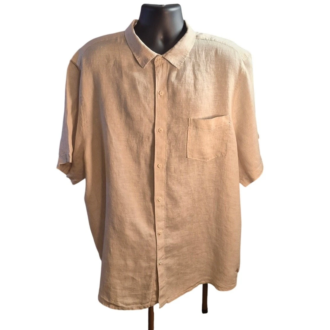 Tommy Bahama Mens Linen Button Down Short Sleeve Shirt Size XXL