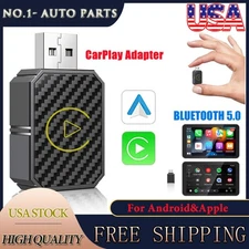 For Android Auto & Apple Carplay 2 in 1 Car Wired to Wireless CarPlay Adapter