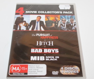 Men In Black, Bad Boys Hitch & The Pursuit Of Happyness DVD Brand New Sealed