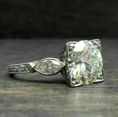 Vintage 2,50 Kt Rund Solitär Verlobungsring Geschenk für Frauen Weißgold-Finish