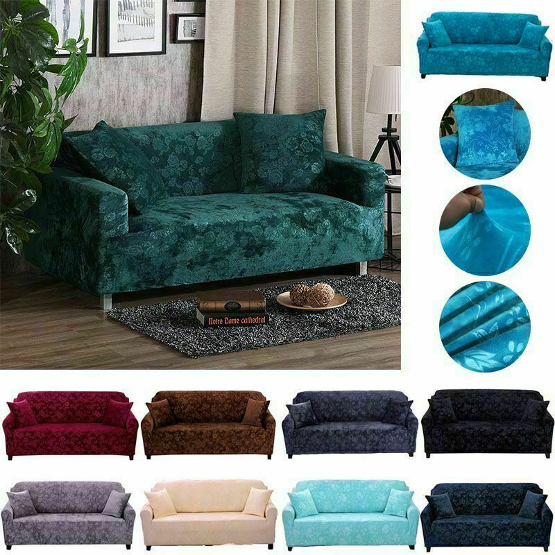 1/2/3 Seater Sofa Covers Slipcover Elastic Stretch Settee Protector Couch Velvet Specjalna cena wysyłkowa