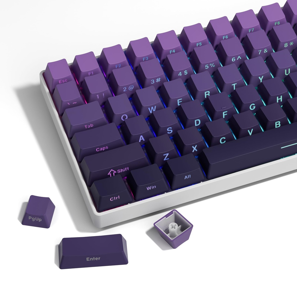 purple double setup 紫　ダブル　セットアップ OEM Double-Shot PBT Keycap Set - Purple Gradient – Exegeek