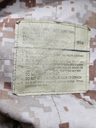 USMC MARINE CORPS DESERT MARPAT Garrison CAP 8 POINT COVER Size Medium - Afbeelding 5 van 5