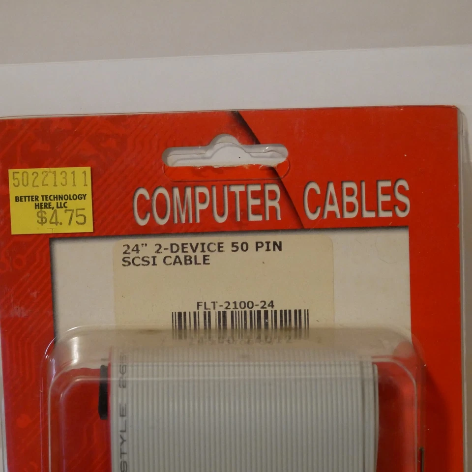 Vintage NOS 2 Device - 50-pin - Internal Gray PVC SCSI Cable (24 inches) - Image 2 of 4
