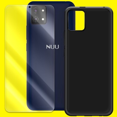 Transparent Screen Protector+Heavy-Duty Protective Case f NUU Mobile A9L S6303L 