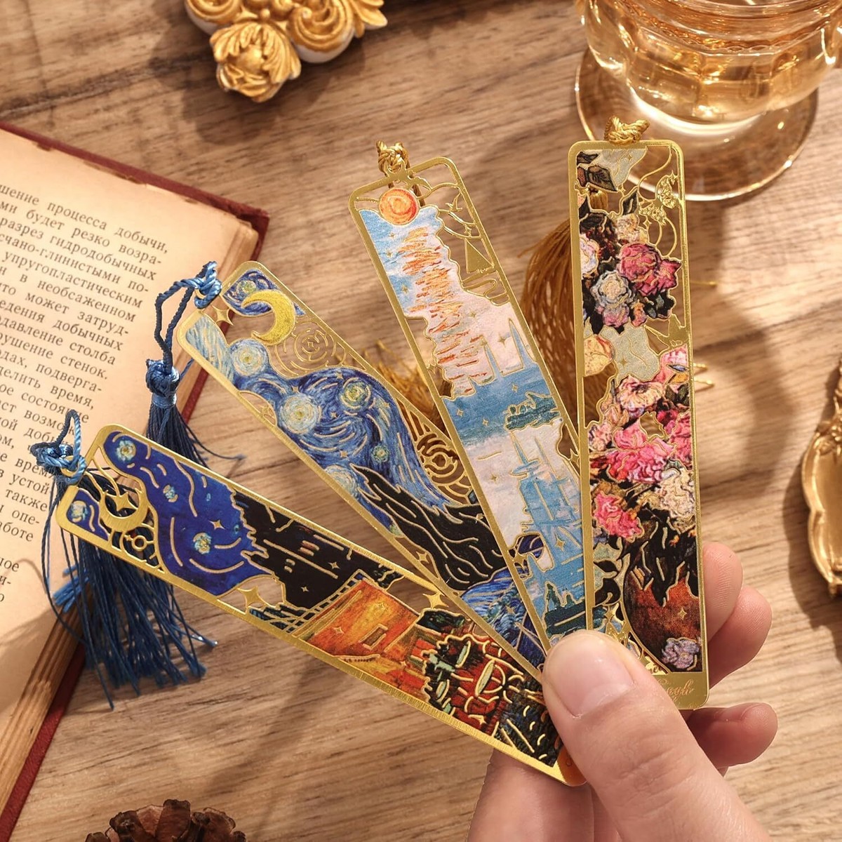 Metal Bookmarks Flower Tassel Bookmarks Vintage Bookmarks Reading ...