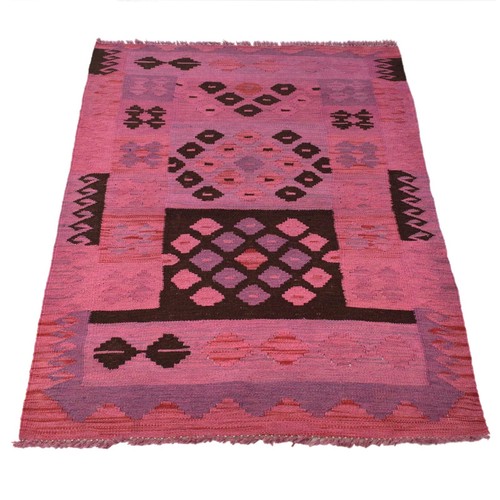 Beautiful Hand Made Flat Weave Kilim Oriental Overdyed Small Rug 120x81cm B29226 - Picture 3 of 8