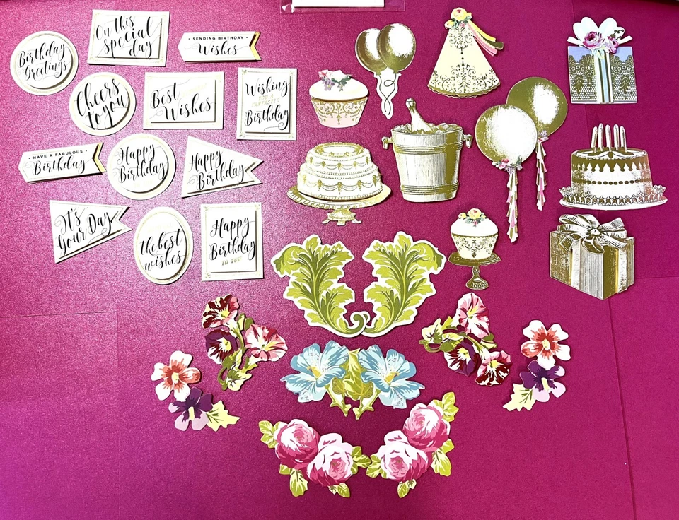 Anna Griffin's Birthday 3D 情感和金箔装饰 + 超过 40 件 + — 第 3/4 张图片