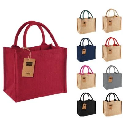 WESTFORD MILL Small Jute Gift Bag Eco Friendly Reusable Tote Plain Hessian Mini Shopper 6 Ltrs