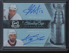 2010-11 The Cup Eric Staal Andrew Ladd #SC2-EA Stanley Cup Signatures Auto /25