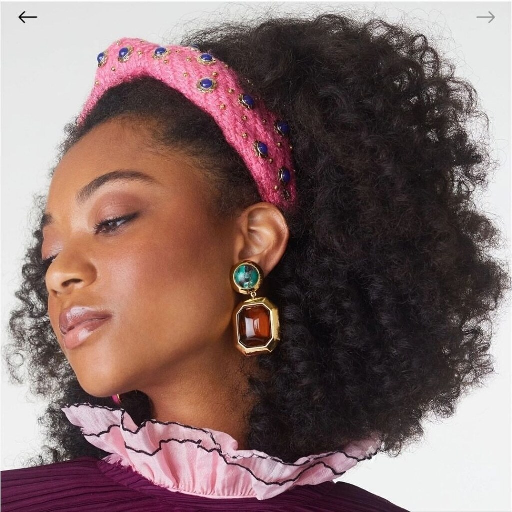 Lele Sadoughi Dahlia Eva Cabochon Knotted Headband | eBay display picture 2