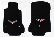 New Black Carpet Floor Mats 2005-2007 Corvette W Embroidered Flag Emblem Logo New Black Carpet Floor Mats 2005-2007 Corvette W Embroidered Flag Emblem Logo