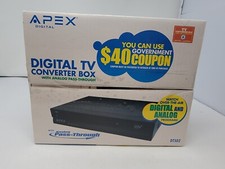 Apex DT250 Digital TV Converter Box with Analog Pass Through w Remote Brand New