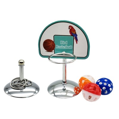 Pet Parrot Basketball Hoop Props Puzzle Game Chew for Play Toys Parakeet Bells B