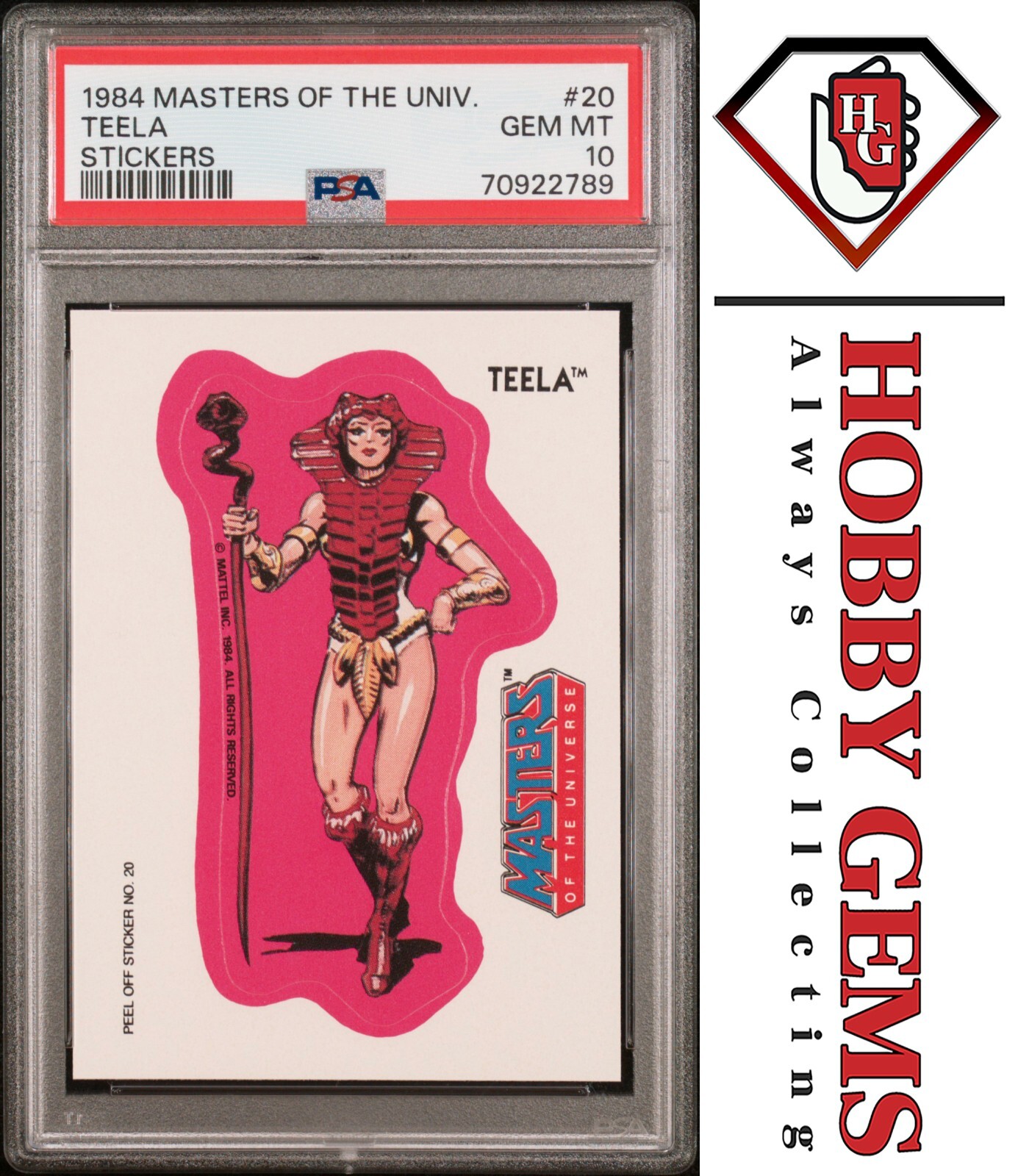 TEELA PSA 10 1984 Masters of the Universe Sticker #20 C3