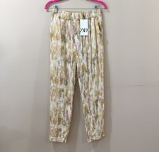 ZARA Pants Ankle Women S ZW Collection Printed Rustic Multicolor New 7868/032