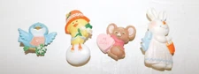 4 Hallmark Cards Valentine Spring Easter Pins Chickery Chic Mouse Bluebird Bunny