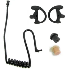  Two-Way Radio Audio Black Large Earmold Earbud and Coil Tube Replacement Kit